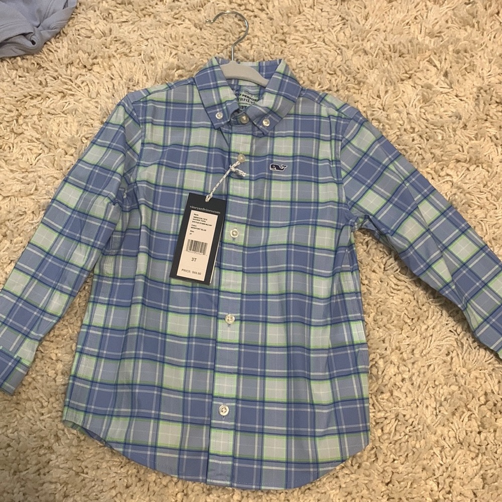 NWT Vineyard Vines Plaid Buttondown Shirt Size 3T